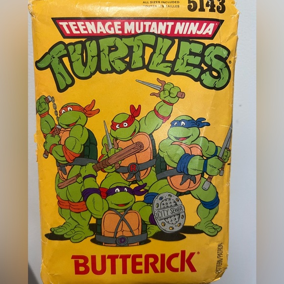 Butterick 5143 Kids Size 4-14 Teenage Mutant Ninja Turtles Playsuit patterns - Picture 1 of 9
